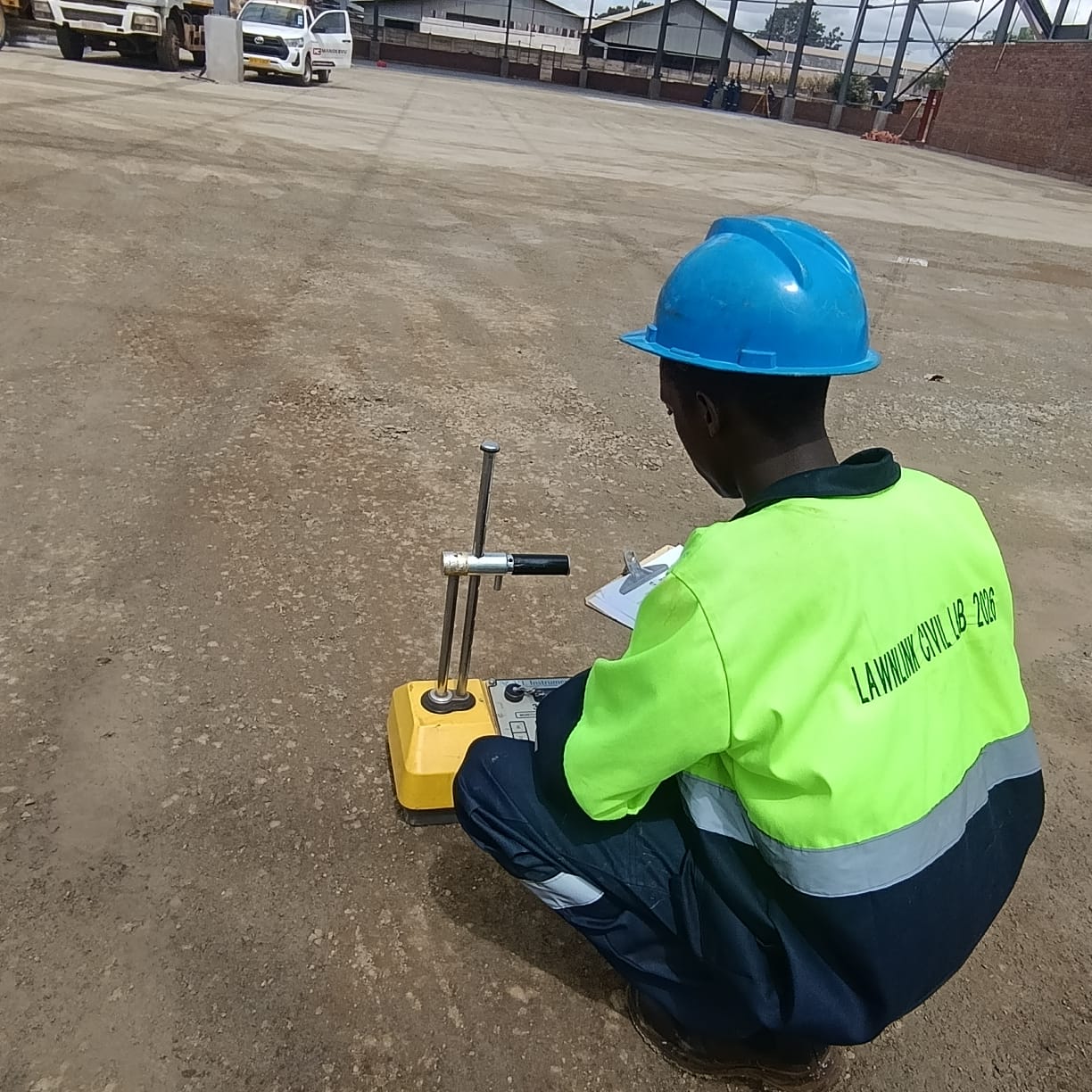 Lawnlink technician carrying out field density testing