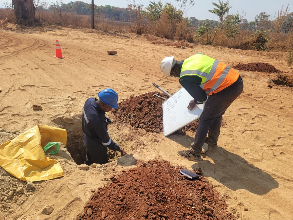Lawnlink technicians carrying out a soil and geotechnical field investigation